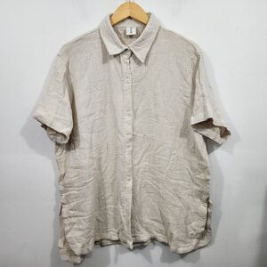 BAHHGOOSE The Cha Button Up Shirt Ivory Natural Cotton Gauze Oversized XS S M